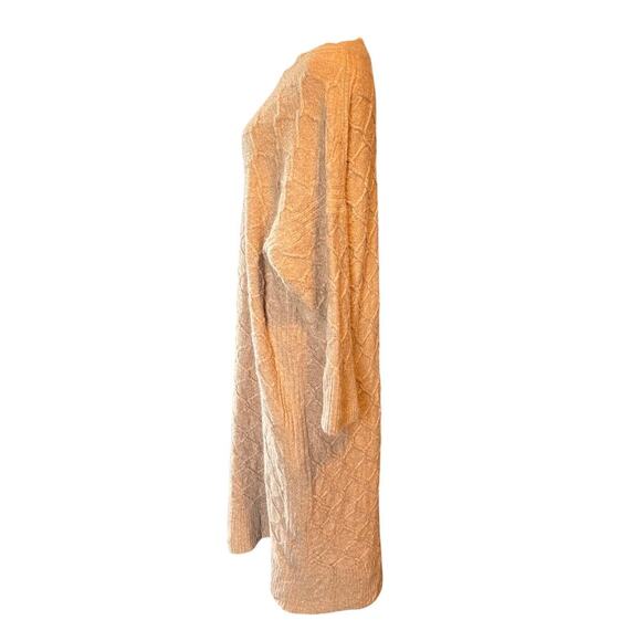 J. Crew Cable-Knit Stretch Wool Sweater Dress.  Tan Merino Wool.  Size M/L - Picture 3 of 8